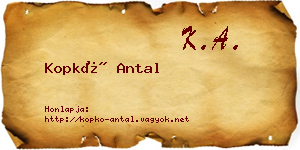 Kopkó Antal névjegykártya